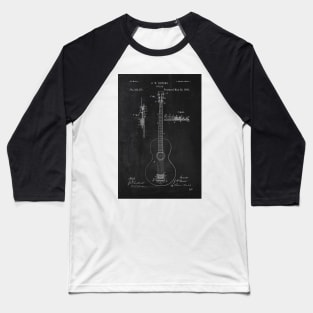 Chalkboard Guitar Patent Baseball T-Shirt